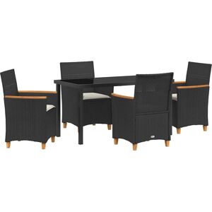 Unknown - ensemble de salle à manger extérieur 5 pièces - Poly Rattan noir Unknown - ensemble de salle à manger extérieur 5 pièces - Poly Rattan noir
