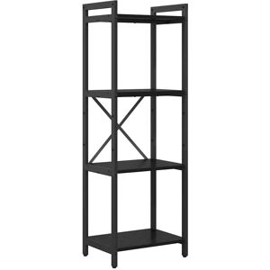 vidaXL Black Oak Bookcase - Industrial Storage Furniture vidaXL Black Oak Bookcase - Industrial Storage Furniture