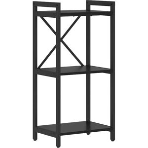 vidaXL Black Oak Bookcase - Industrial Storage Furniture vidaXL Black Oak Bookcase - Industrial Storage Furniture