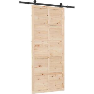 Porte coulissante rustique Vidaxl en pin massif - Intérieur - Publicité Porte coulissante rustique Vidaxl en pin massif - Intérieur - Publicité