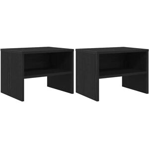 vidaXL Black Oak Bedside Table 2 pcs - Bedside Table vidaXL Black Oak Bedside Table 2 pcs - Bedside Table