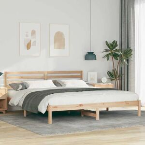 VidaXL Pine Wood Bed Frame with Headboard - Modern Bed Frame VidaXL Pine Wood Bed Frame with Headboard - Modern Bed Frame