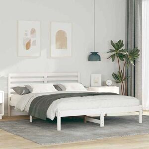 VidaXL White Pine Wood Bed Frame - Modern Style, Easy Assembly VidaXL White Pine Wood Bed Frame - Modern Style, Easy Assembly