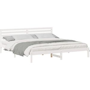 VidaXL Hvit Furu Tre Plattform Seng - Moderne Stil & Enkelt Å Montere VidaXL Hvit Furu Tre Plattform Seng - Moderne Stil & Enkelt Å Montere