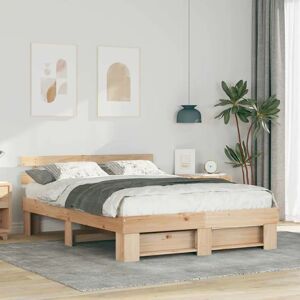 VidaXL Pine Bed Frame 140x200 - Modern Minimalist Style VidaXL Pine Bed Frame 140x200 - Modern Minimalist Style