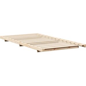 vidaXL Floor Bed Frame Brown 80 x 210 cm Solid Pine Wood - Floor Bed Frame vidaXL Floor Bed Frame Brown 80 x 210 cm Solid Pine Wood - Floor Bed Frame