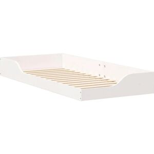 Vidaxl White Pine Wood Bed Frame 90x210 cm - Bed Vidaxl White Pine Wood Bed Frame 90x210 cm - Bed