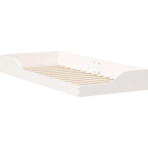 Vigaxl White Pine Wood Bed Frame - Bed Frame Vigaxl White Pine Wood Bed Frame - Bed Frame