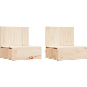 vidaXL Bedside Table 2 pcs Brown 42 x 32.5 x 40 cm Solid Pine Wood - Bedside Table vidaXL Bedside Table 2 pcs Brown 42 x 32.5 x 40 cm Solid Pine Wood - Bedside Table