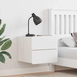 vidaXL Wall Mounted White Bedside Table - Bedside Table, Wall Mounted, White, Solid Pine Wood vidaXL Wall Mounted White Bedside Table - Bedside Table, Wall Mounted, White, Solid Pine Wood