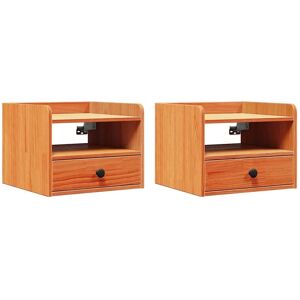 vidaXL Bedside Table 2 pcs Wax Brown - Bedside Table vidaXL Bedside Table 2 pcs Wax Brown - Bedside Table