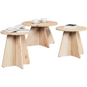vidaXL Coffee Table 3 pcs Natural - Coffee Table vidaXL Coffee Table 3 pcs Natural - Coffee Table