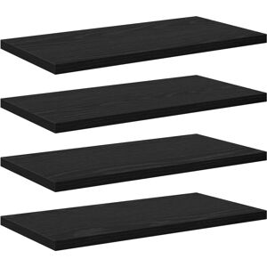 vidaXL Bookcase Set - 4 Black and Oak Wall Shelves 40x20cm vidaXL Bookcase Set - 4 Black and Oak Wall Shelves 40x20cm