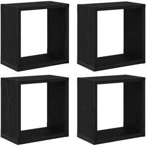 vidaXL Black Oak Wall Shelves - Wall Shelves vidaXL Black Oak Wall Shelves - Wall Shelves