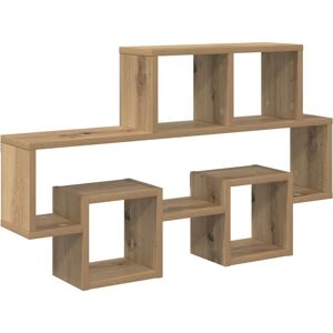 vidaXL Wall Shelf Handcrafted Oak 82 x 15 x 51 cm Brown - Wall Shelf vidaXL Wall Shelf Handcrafted Oak 82 x 15 x 51 cm Brown - Wall Shelf