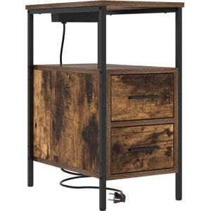 vidaXL Bedside Table - Brown - 30 x 48 x 61 cm - Wood-Based Material - Bedside Table vidaXL Bedside Table - Brown - 30 x 48 x 61 cm - Wood-Based Material - Bedside Table