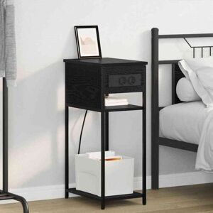 vidaXL Bedside Table Black Oak 28.1 x 40.9 x 75 cm Engineered Wood - Bedside Table vidaXL Bedside Table Black Oak 28.1 x 40.9 x 75 cm Engineered Wood - Bedside Table