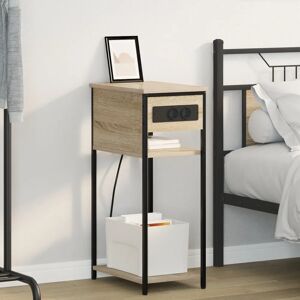 vidaXL Bedside Table Sonoma Oak - 28,1x40,9x75 cm - Bedside Table vidaXL Bedside Table Sonoma Oak - 28,1x40,9x75 cm - Bedside Table