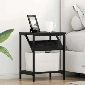 vidaXL Bedside Tables Black Oak - Bedside Tables vidaXL Bedside Tables Black Oak - Bedside Tables