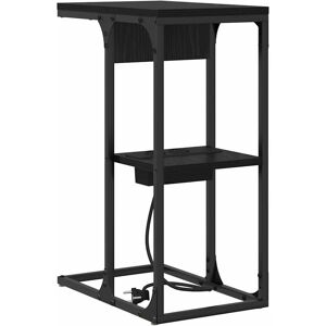 vidaXL Bedside Table Black Oak - Engineered Wood - 41.5x26x60.5cm vidaXL Bedside Table Black Oak - Engineered Wood - 41.5x26x60.5cm