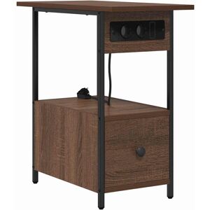 vidaXL Bedside Table Brown Oak - Rectangle Storage - 60 x 30 x 61 cm vidaXL Bedside Table Brown Oak - Rectangle Storage - 60 x 30 x 61 cm