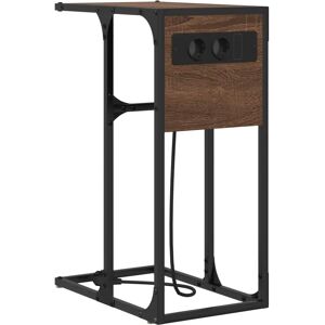 vidaXL Bedside Table Brown Oak - 41.5 x 26 x 60.5 cm vidaXL Bedside Table Brown Oak - 41.5 x 26 x 60.5 cm