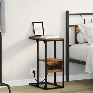 vidaXL Bedside Table - Smoked Oak - 41.5x26x60.5cm vidaXL Bedside Table - Smoked Oak - 41.5x26x60.5cm