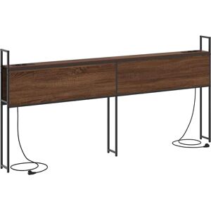 VidaXL Brunt Trehodegjerte med Oppbevaringsplass og Ladestasjon - Hodegjerte med Oppbevaring og Lader VidaXL Brunt Trehodegjerte med Oppbevaringsplass og Ladestasjon - Hodegjerte med Oppbevaring og Lader