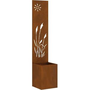 vidaXL Rusty Flowerpot 32x140cm Garden Wall Art vidaXL Rusty Flowerpot 32x140cm Garden Wall Art
