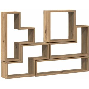 vidaXL Wall Cube Oak Artisanal - Wall Shelves vidaXL Wall Cube Oak Artisanal - Wall Shelves