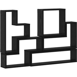 vidaXL Wall Cube Black Oak - Wall Shelf vidaXL Wall Cube Black Oak - Wall Shelf