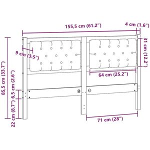 vidaXL Hodegavl - 150 cm Massivt furu - Brun & Lys grå - Hodegavl vidaXL Hodegavl - 150 cm Massivt furu - Brun & Lys grå - Hodegavl