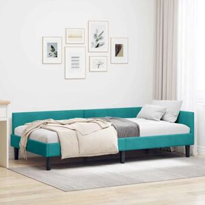 Corner Bed Frame With Headboard Manual Turquoise 90 X 200 Cm Vidaxl Corner Bed Frame With Headboard Manual Turquoise 90 X 200 Cm Vidaxl
