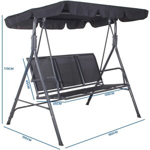 Viking - 3-zits - Grijs - Tuin-Schommelbank Viking - 3-zits - Grijs - Tuin-Schommelbank