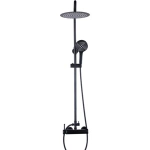 Viking - ZwarteRegendouche25cmWand - Zwart - Regendouche 25 cm - Doucheset Viking - ZwarteRegendouche25cmWand - Zwart - Regendouche 25 cm - Doucheset