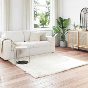 vidaXL Faux Sheepskin Rug - White - 160x160cm - Polyester - Rug vidaXL Faux Sheepskin Rug - White - 160x160cm - Polyester - Rug
