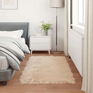 vidaXL Faux Sheepskin Rug - Beige - 80x150 Cm - Modern Living Room Decor vidaXL Faux Sheepskin Rug - Beige - 80x150 Cm - Modern Living Room Decor