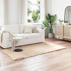 vidaXL Beige Faux Sheepskin Rug Tafalla - Rug vidaXL Beige Faux Sheepskin Rug Tafalla - Rug