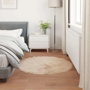 vidaXL Beige Faux Sheepskin Rug - 120x120 cm - Modern Design vidaXL Beige Faux Sheepskin Rug - 120x120 cm - Modern Design