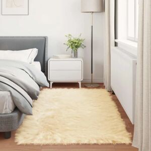 vidaXL Faux sheepskin rug Tafalla Cream 80 x 200 cm Polyester - Faux Sheepskin Rug vidaXL Faux sheepskin rug Tafalla Cream 80 x 200 cm Polyester - Faux Sheepskin Rug