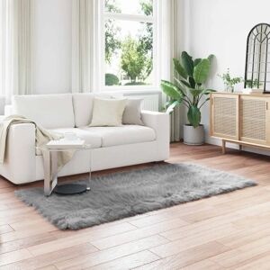 vidaXL Grey Faux Sheepskin Rug - 200x100 cm - Polyester - Rug vidaXL Grey Faux Sheepskin Rug - 200x100 cm - Polyester - Rug