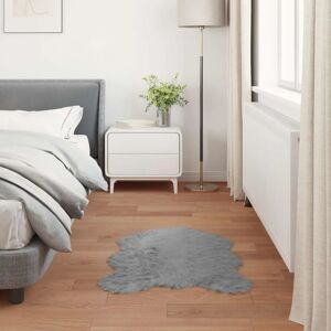 vidaXL Grey Faux Sheepskin Rug - 80x120 Cm - Polyester - Rug vidaXL Grey Faux Sheepskin Rug - 80x120 Cm - Polyester - Rug