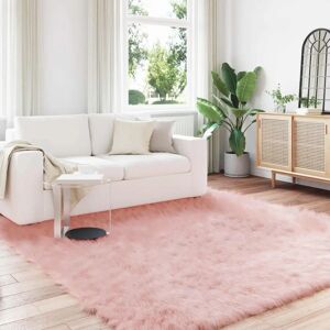 vidaXL Rosa Faux Sheepskin Rug - 200x200cm - Modern Interior vidaXL Rosa Faux Sheepskin Rug - 200x200cm - Modern Interior