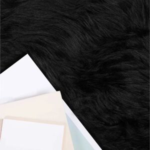 vidaXL Faux Sheepskin Rug Tafalla Black - Rug vidaXL Faux Sheepskin Rug Tafalla Black - Rug