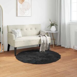 vidaXL Faux Sheepskin Rug - 100x100 Cm - Polyester - Modern Design - Black vidaXL Faux Sheepskin Rug - 100x100 Cm - Polyester - Modern Design - Black
