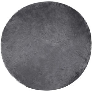 vidaXL Faux Sheepskin Rug - 120x120 cm - Anthracite Polyester - Modern Design - Rug vidaXL Faux Sheepskin Rug - 120x120 cm - Anthracite Polyester - Modern Design - Rug