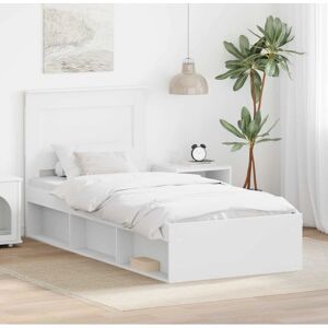 vidaXL Sengestel - 75x190 cm - Massivt fyrretræ - Hvid - Holdbart soveværelsesmøbel vidaXL Sengestel - 75x190 cm - Massivt fyrretræ - Hvid - Holdbart soveværelsesmøbel