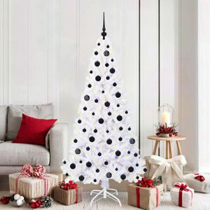vidaXL Witte 180cm Kunstkerstboom met LED-verlichting - Moderne feestdecoratie vidaXL Witte 180cm Kunstkerstboom met LED-verlichting - Moderne feestdecoratie