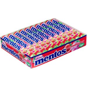 Bonbons Mentos Fraise Mélange Arc-en-ciel - Saveur Menthe Fraîche - Publicité Bonbons Mentos Fraise Mélange Arc-en-ciel - Saveur Menthe Fraîche - Publicité