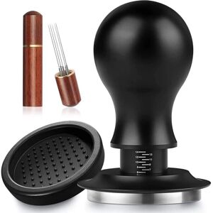 Linghhang 51mm espresso tamper - stainless steel, adjustable pressure, silicone handle Linghhang 51mm espresso tamper - stainless steel, adjustable pressure, silicone handle